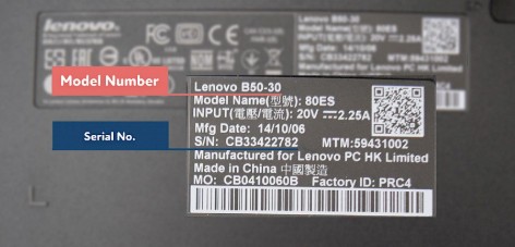 How to find lenovo laptop model number