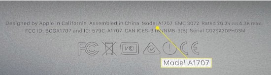How to locate the MacBook Model Number